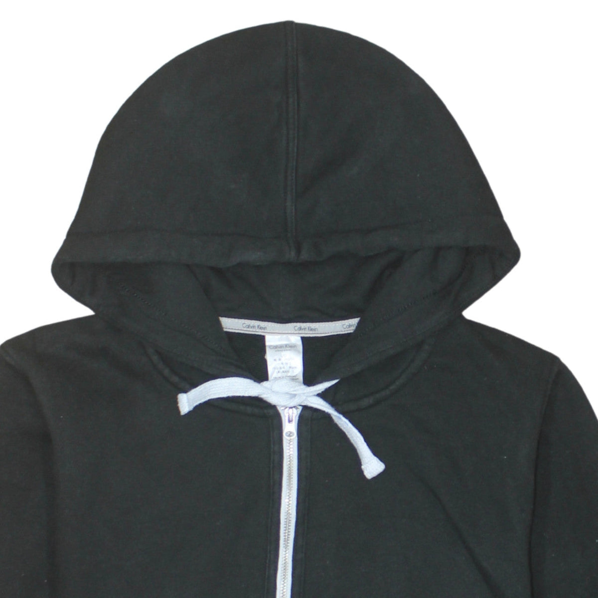 Calvin Klein Womens Black Hooded Zip Pyjama Top L