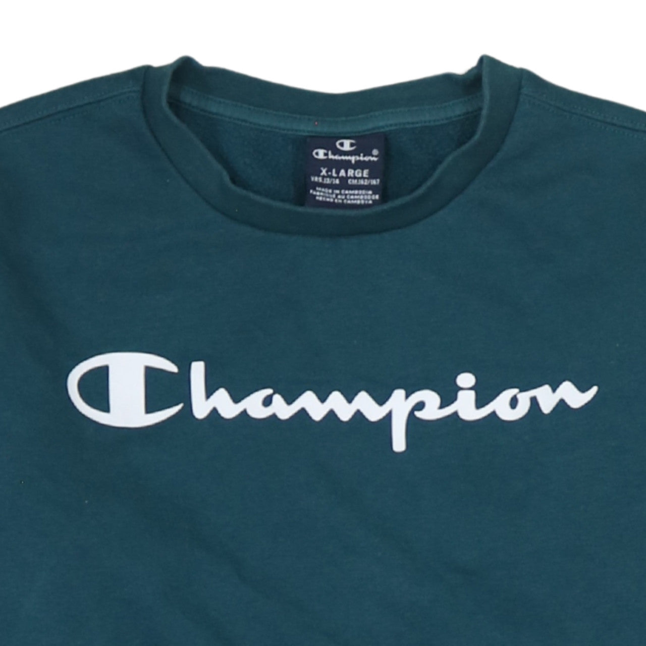 Champion Boys Green Logo Pullover Sweatshirt 13-14 Years