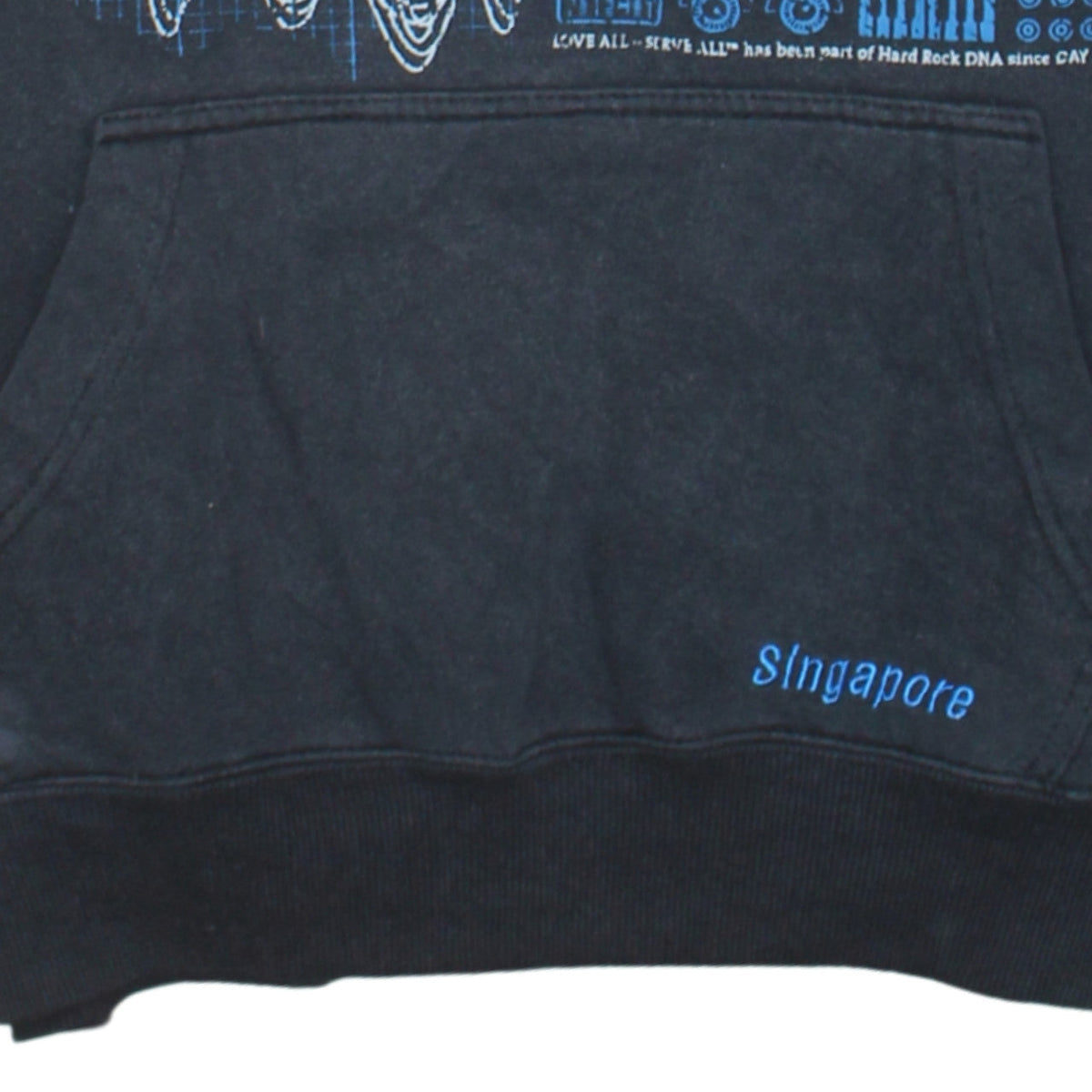 Hard Rock Cafe Men's Black Medium Pullover Hoodie Singapore Design