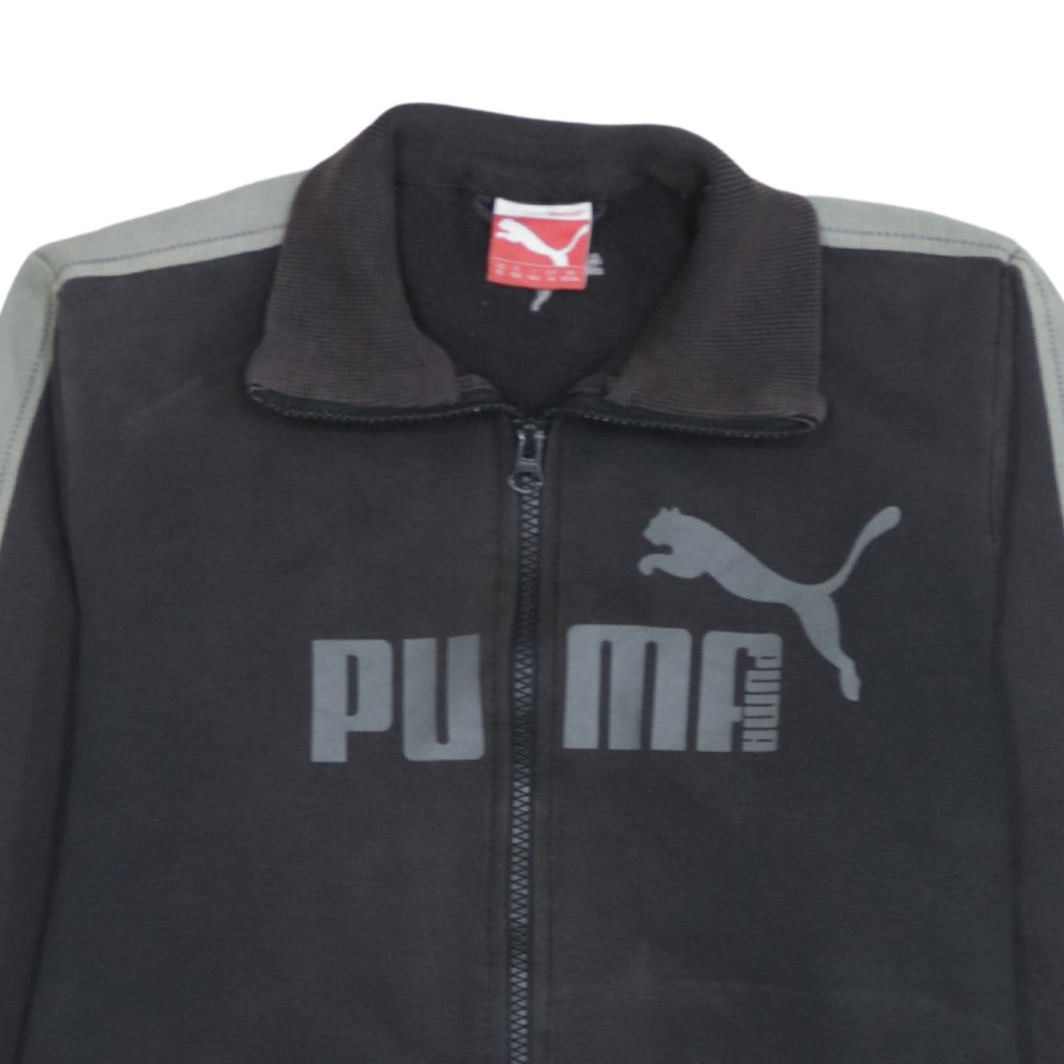 Puma Boys Black Track Jacket Size 14 Years Full Zip Fleece Activewear