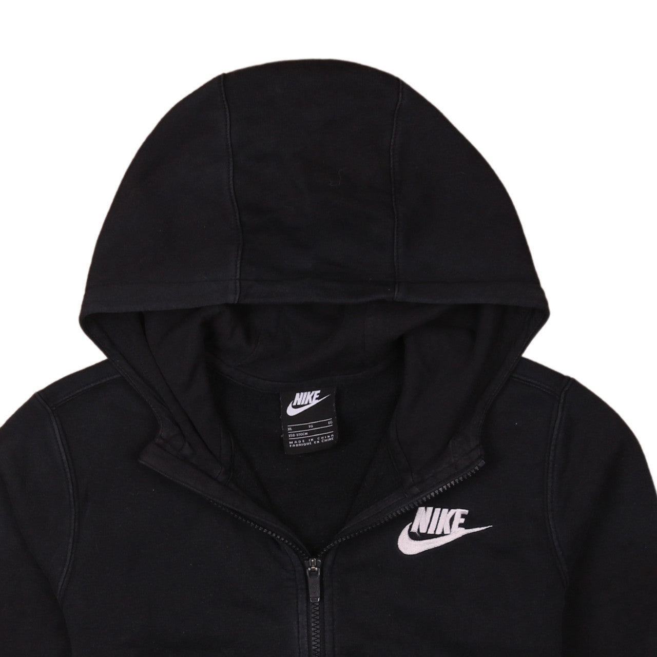 Nike Boys Black Full Zip Hoodie XL 158-170cm Fleece Sportswear
