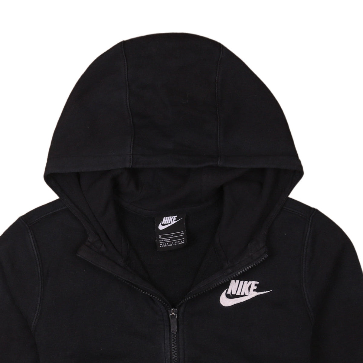 Nike Boys Black Full Zip Hoodie XL 158-170cm Fleece Sportswear