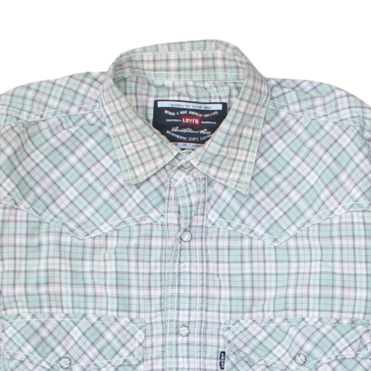 Levi's Men's Green Check Long Sleeve Western Shirt Size S