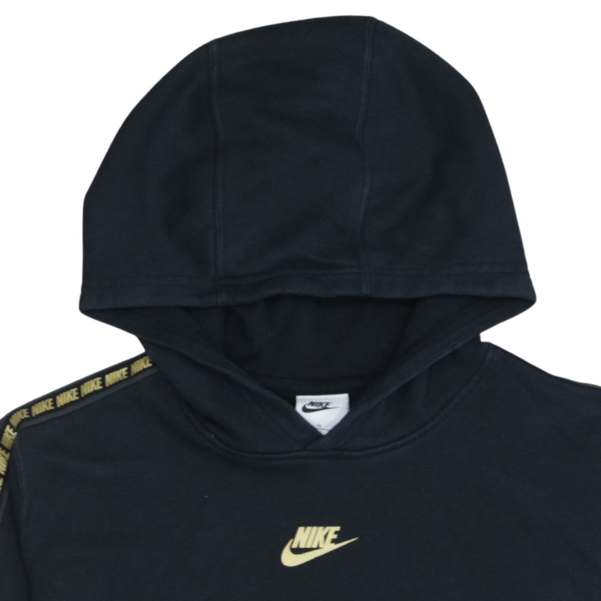 Nike Unisex Kids Black XL Pullover Hoodie with Logo Trim