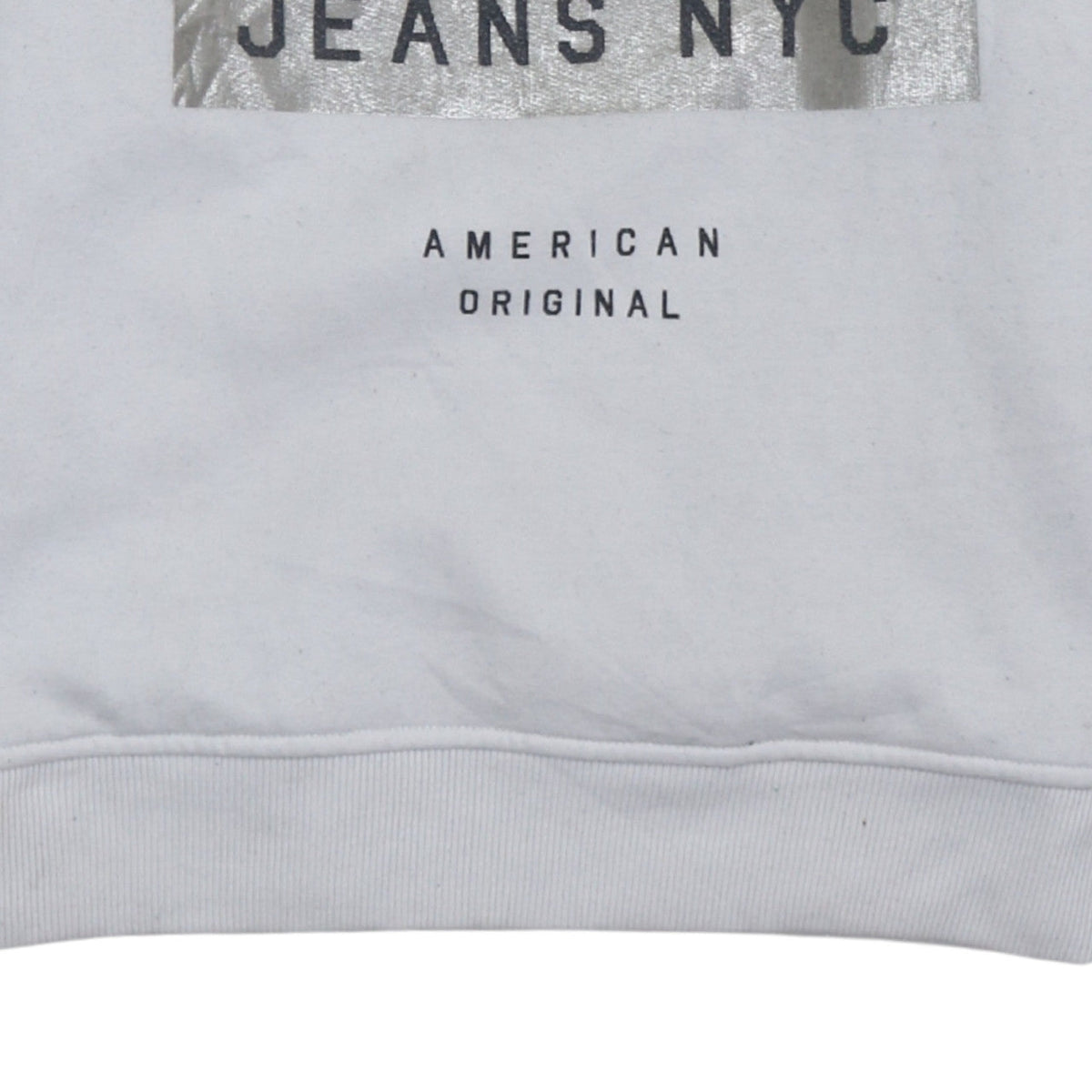 Tommy Jeans Women's White Small Cotton Pullover Sweatshirt