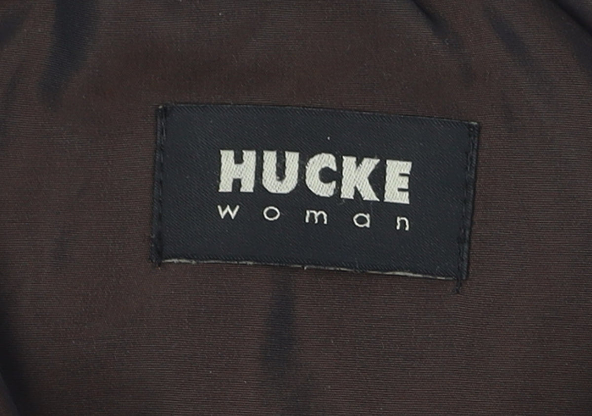 Hucke Women Brown Quilted Mid-Length Jacket Size 16