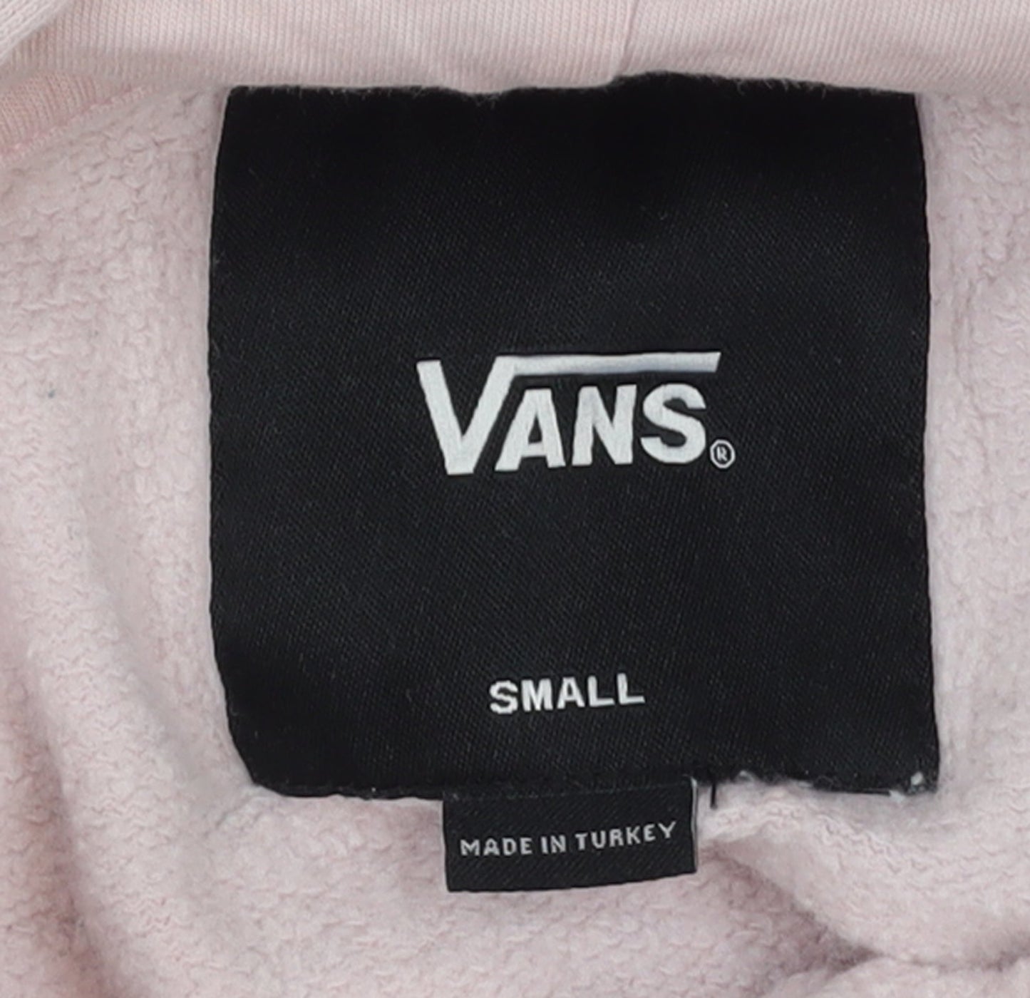 Vans Women’s Pink Hoodie Small Pullover Checkered Hood Cotton