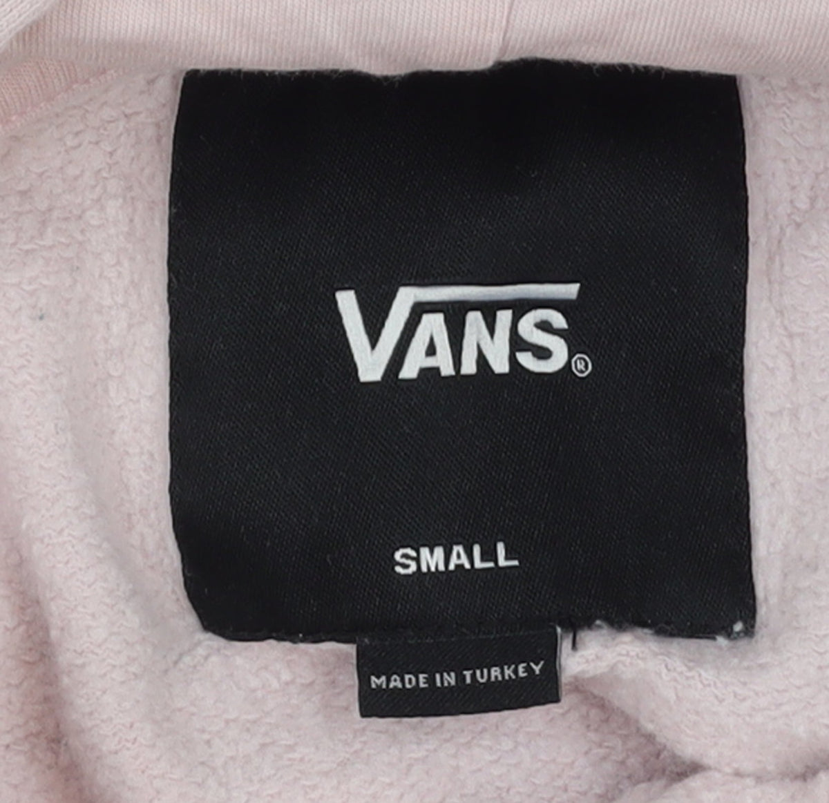 Vans Women’s Pink Hoodie Small Pullover Checkered Hood Cotton
