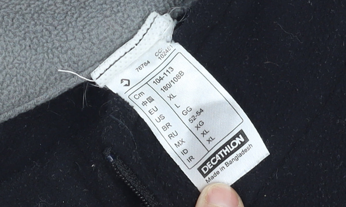Decathlon Men's Black XL Fleece 1/2 Zip Pullover Sweatshirt
