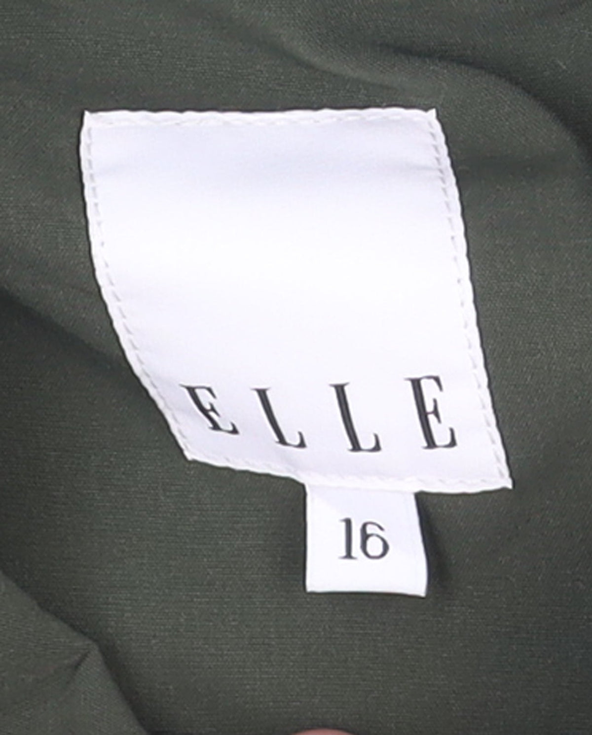 ELLE Women's Green Size 16 Short Button-Up Lined Jacket