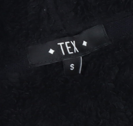 TEX Men's Black Full Zip Fleece Lined Hoodie Size S