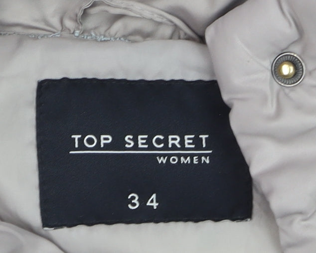 Top Secret Women Beige Quilted Puffer Jacket Size 6
