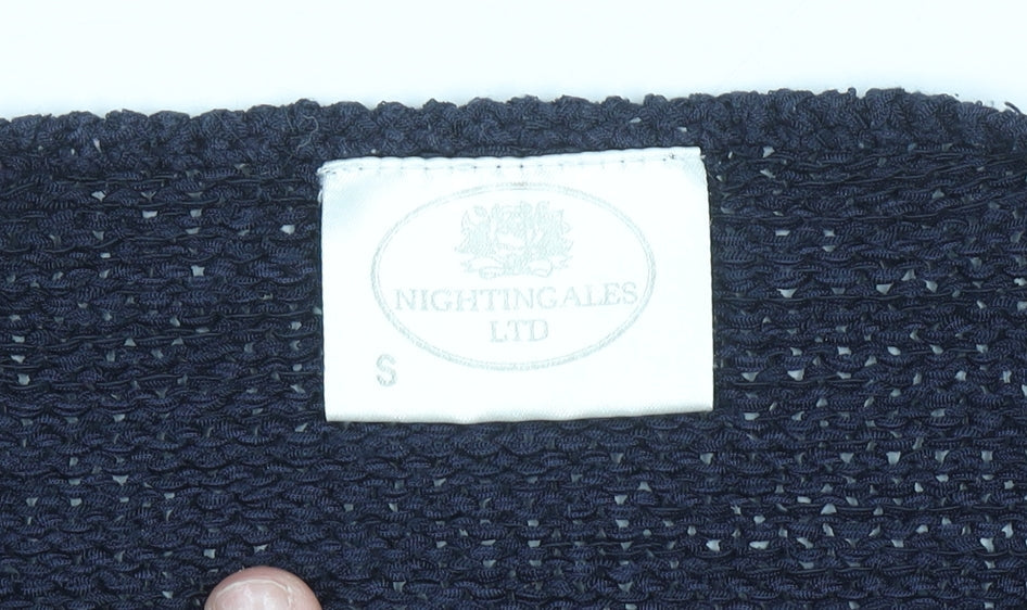 Nightingales LTD Women’s Blue Studded Crew Neck Knit Jumper Size S