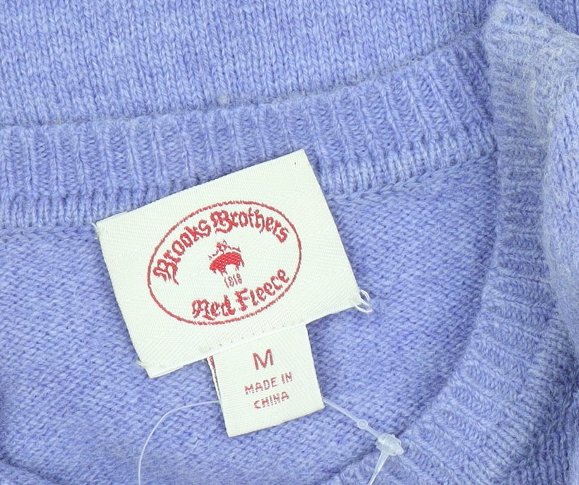 Brooks Brothers Women's Purple Lambswool Crew Neck Jumper Size M