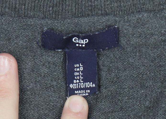 Gap Women's Grey V-Neck Cardigan Jumper Knit Size L
