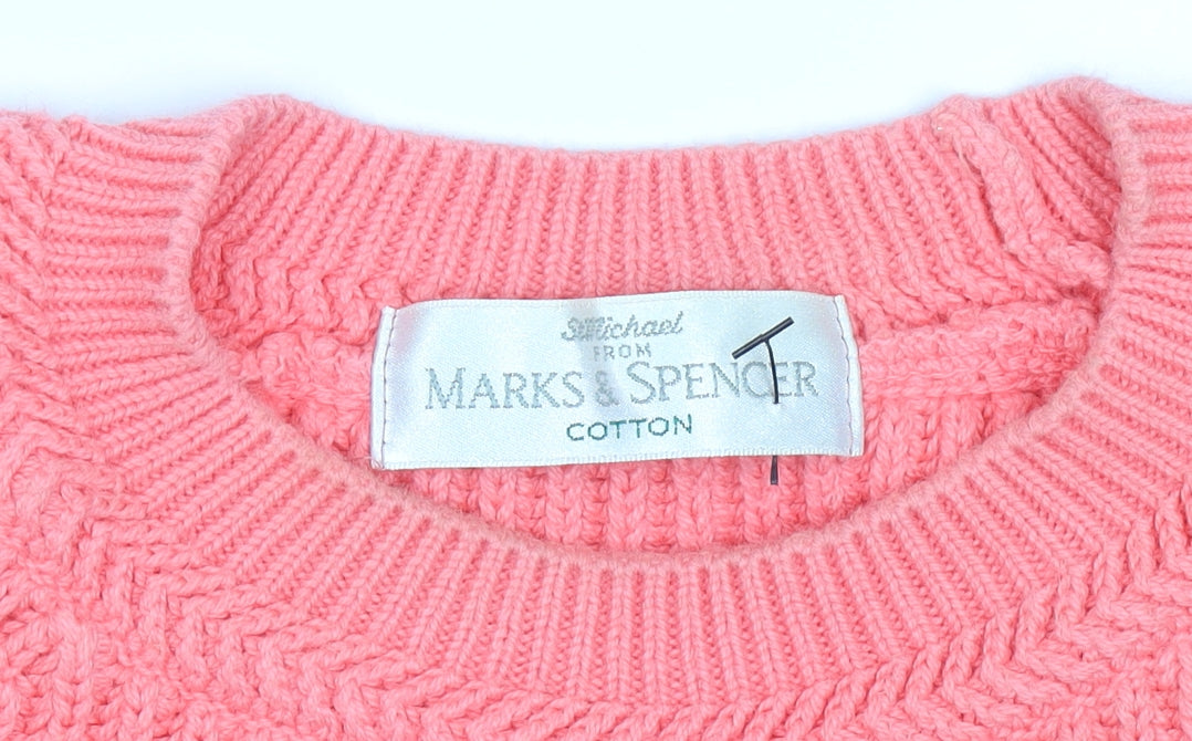 Marks & Spencer Women’s Pink Cotton Knit Jumper Size 10