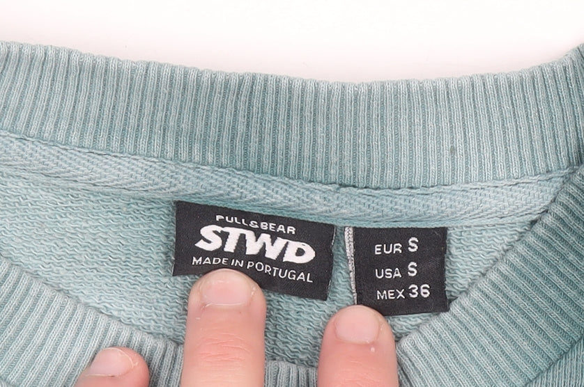 Pull&Bear Men’s Green Tie Dye Pullover Sweatshirt Size S