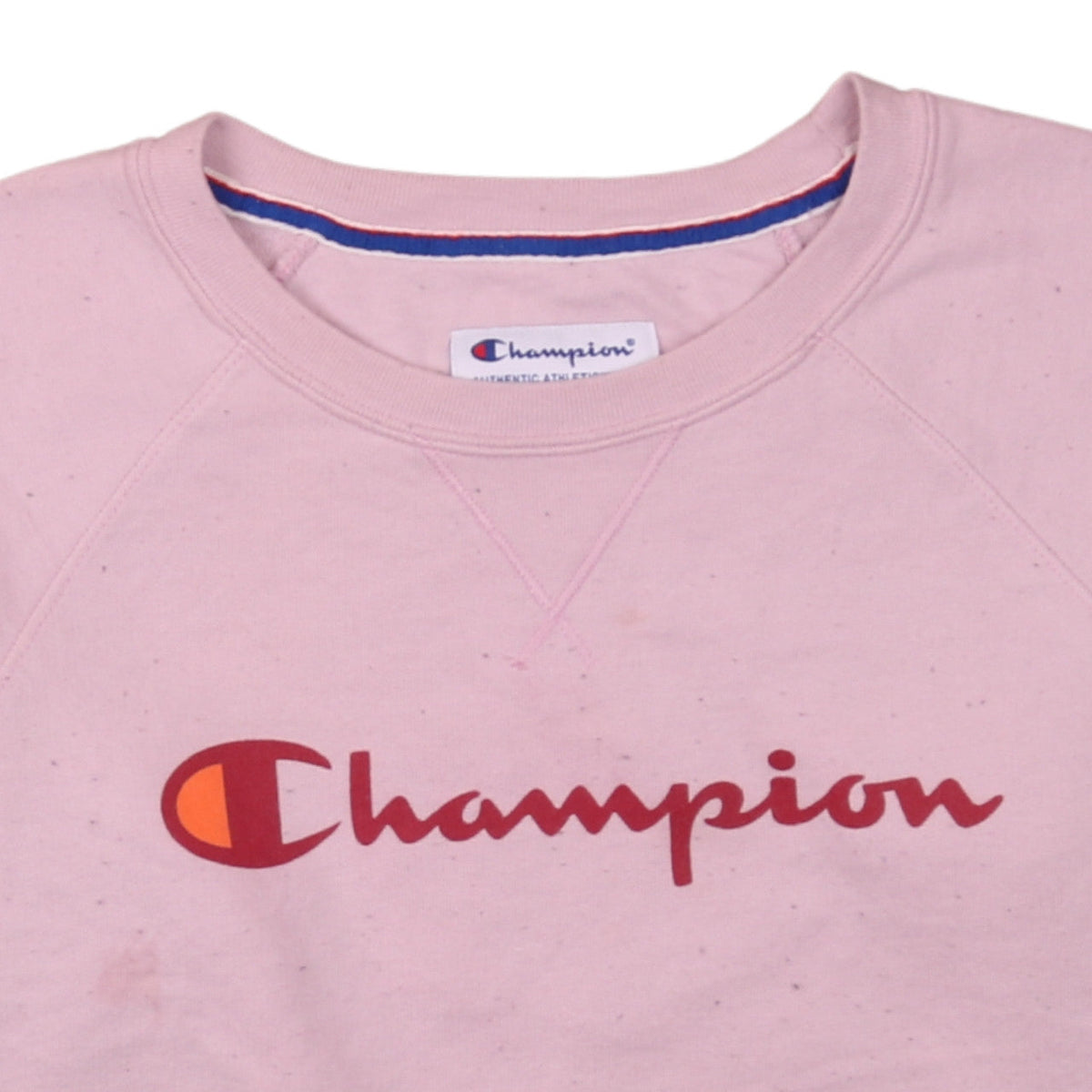 Champion Women Pink Logo Crew Neck Pullover Sweatshirt Size S