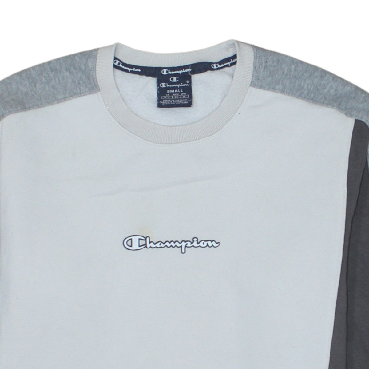 Champion Mens Grey Small Crew Neck Logo Pullover Sweatshirt