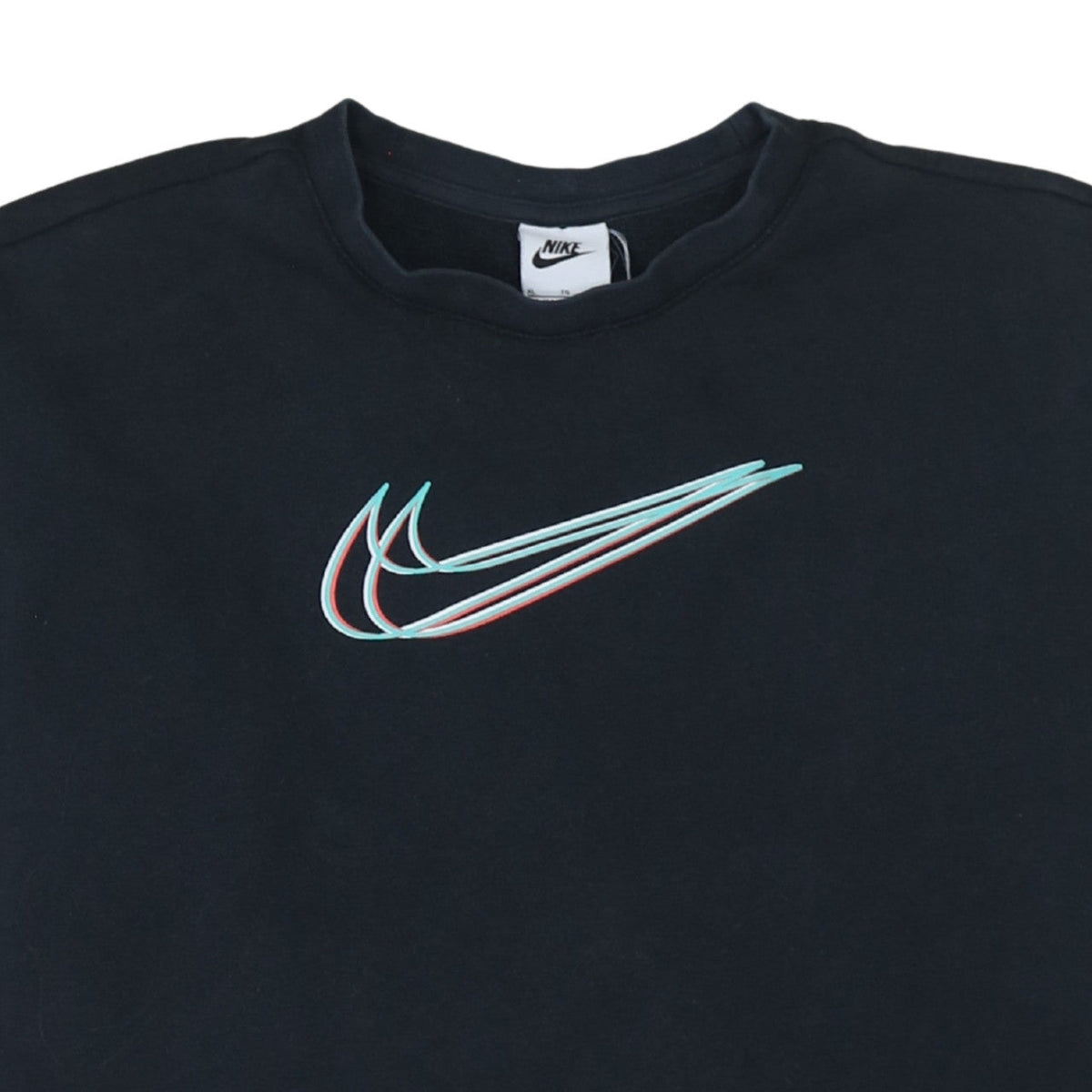 Nike Boys Black XL Crew Neck Pullover Sweatshirt with Logo Detail