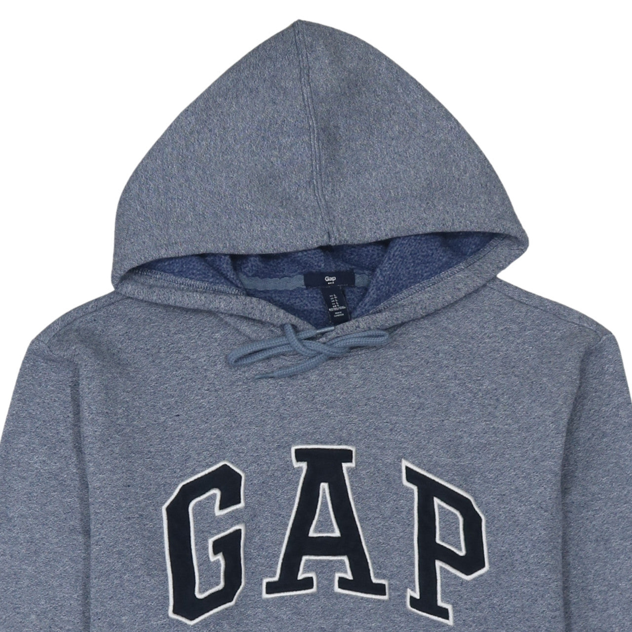 Gap Men Blue Pullover Hoodie L Logo Design Cotton Blend