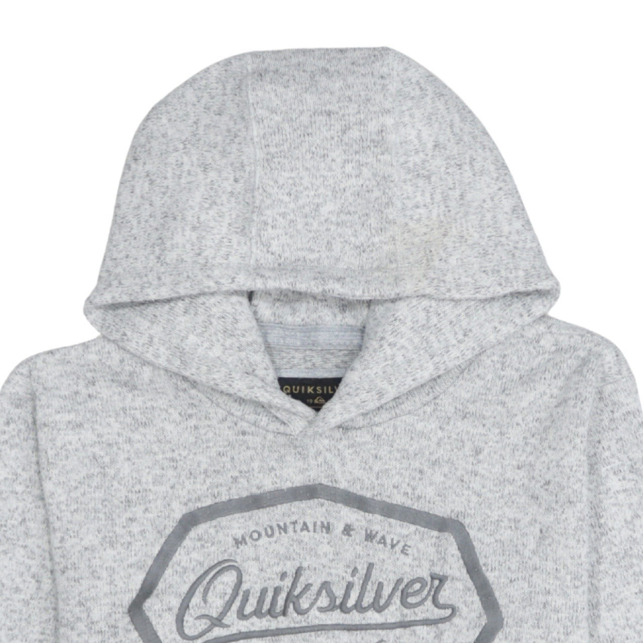 Quiksilver Womens Grey Pullover Hoodie Size L Logo Print Casual