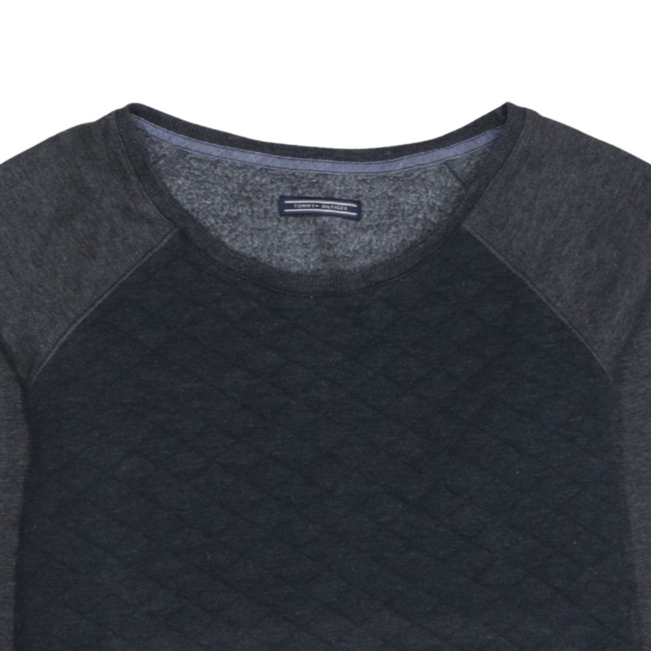 Tommy Hilfiger Men’s Grey Quilted Crew Neck Sweatshirt M