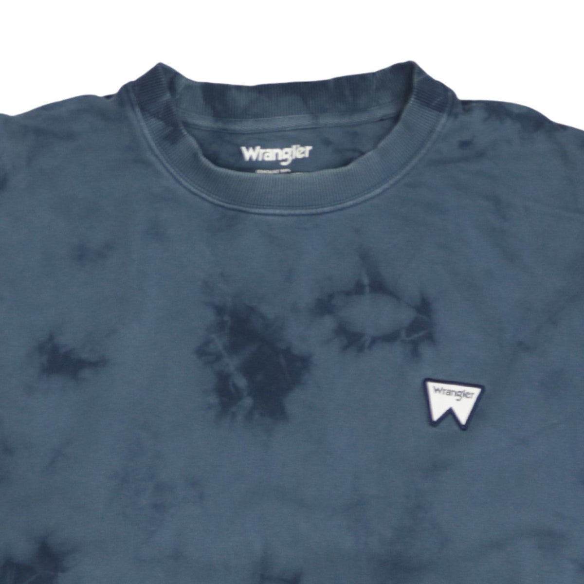 Wrangler Men's Blue Tie-Dye Cotton Crew Neck Sweatshirt L