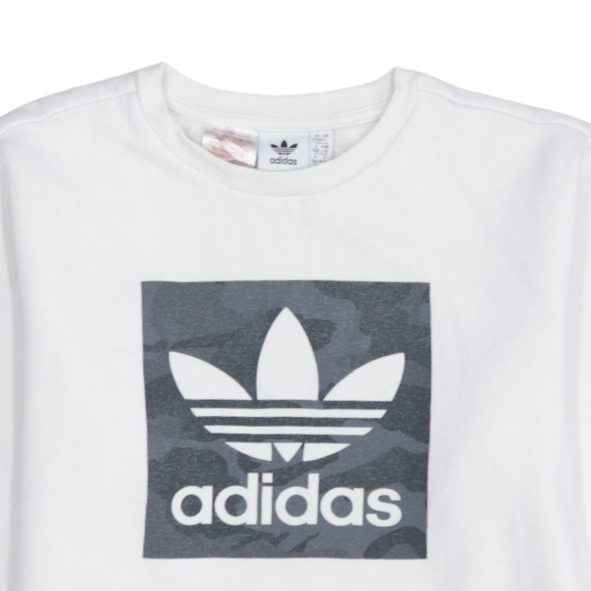 Adidas Boys White Crew Neck Graphic Sweatshirt Size 13-14 Years L