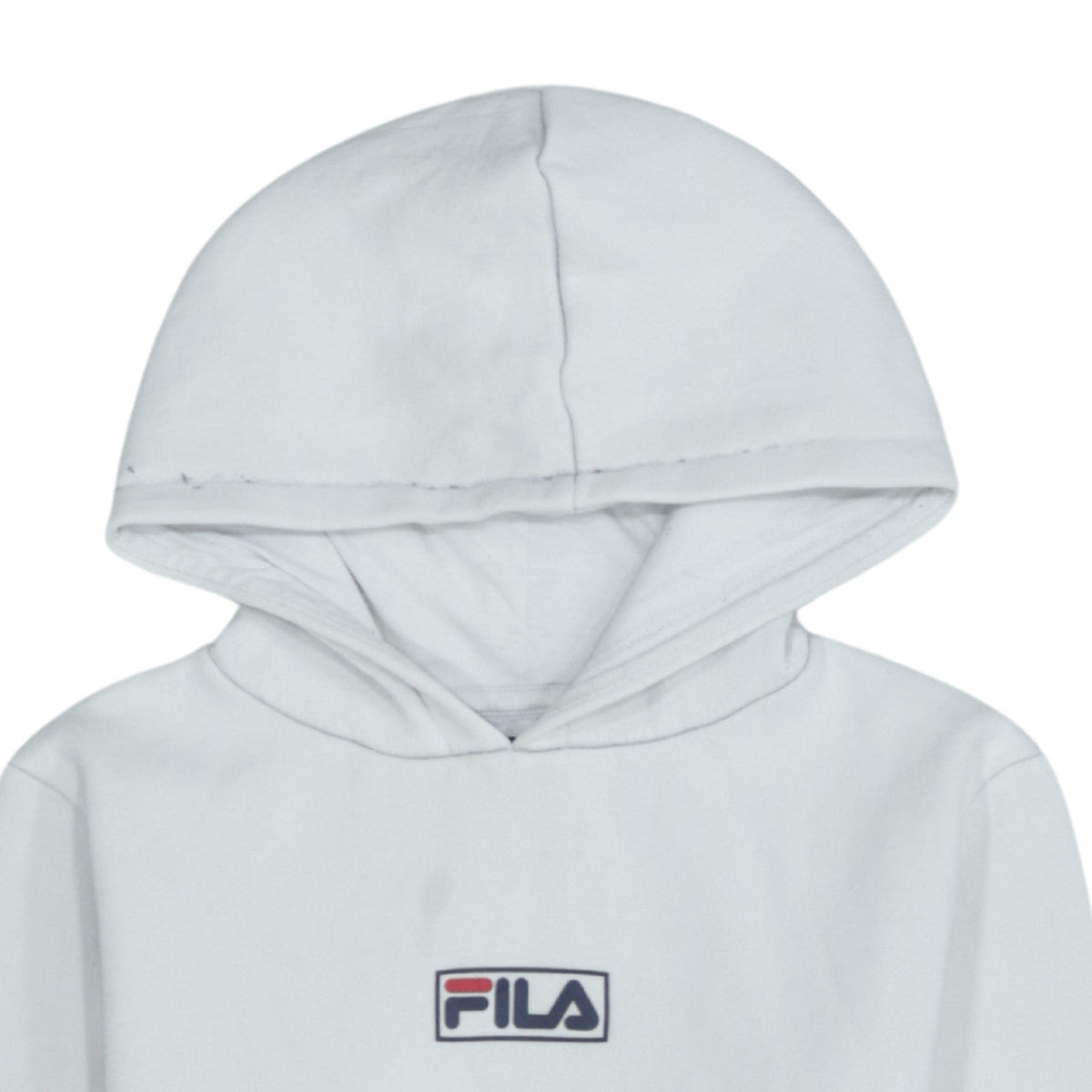 Fila Boys White Pullover Hoodie 13 Years Cotton Blend Logo Design