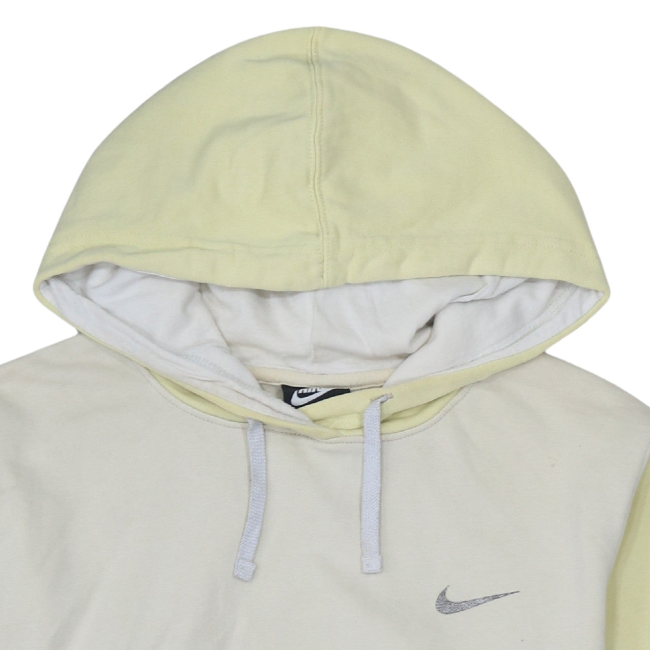 Nike Women’s Beige Yellow Pullover Hoodie Small Logo Cotton Blend