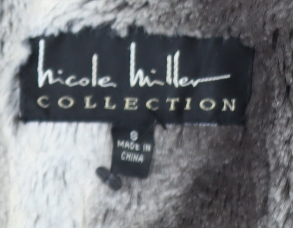 Nicole Miller Women's Brown Faux Fur Lined Long Parka Coat Size S