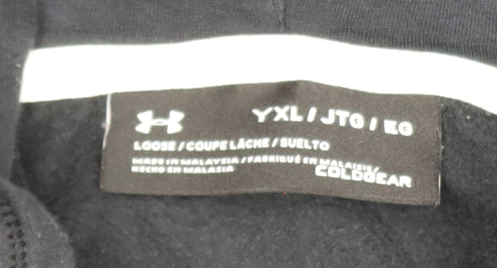 Under Armour Boys Black XL Full Zip Hooded Fleece Active Jacket
