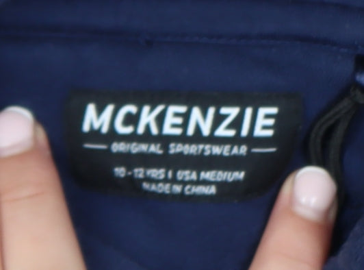 McKenzie Boys Navy Pullover Hoodie Size 10-12 Years Graphic Print