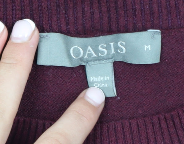 Oasis Unisex Red Medium Crew Neck Pullover Jumper
