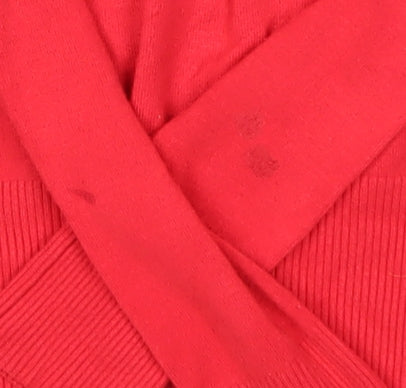 Lakeland Womens Red Roll Neck Button Knit Top Size 12