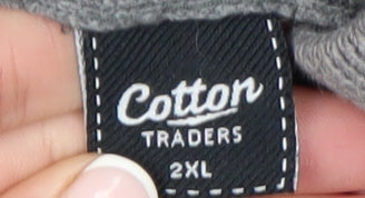 Cotton Traders Men’s Grey 2XL Full Zip Cotton Jumper