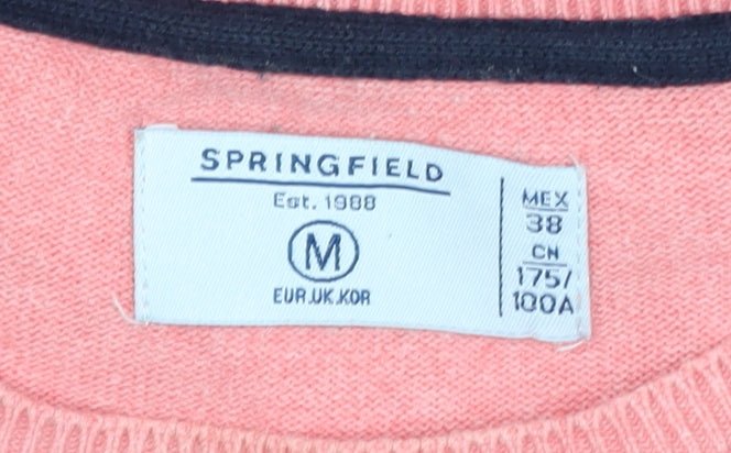 Springfield Womens Pink Crew Neck Cotton Pullover Jumper Size 12