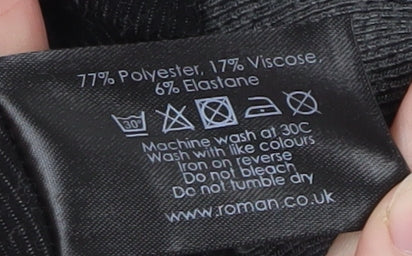 Roman Women’s Black Grey Colourblock Knit Shift Dress Size 14