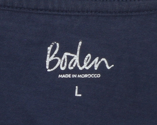 Boden Men's Blue Crew Neck Cotton Short Sleeve T-Shirt L