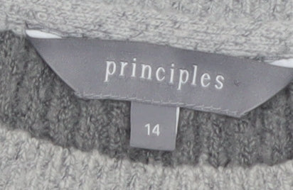 Principles Women Grey Wool Blend Crew Neck Jumper Size 14