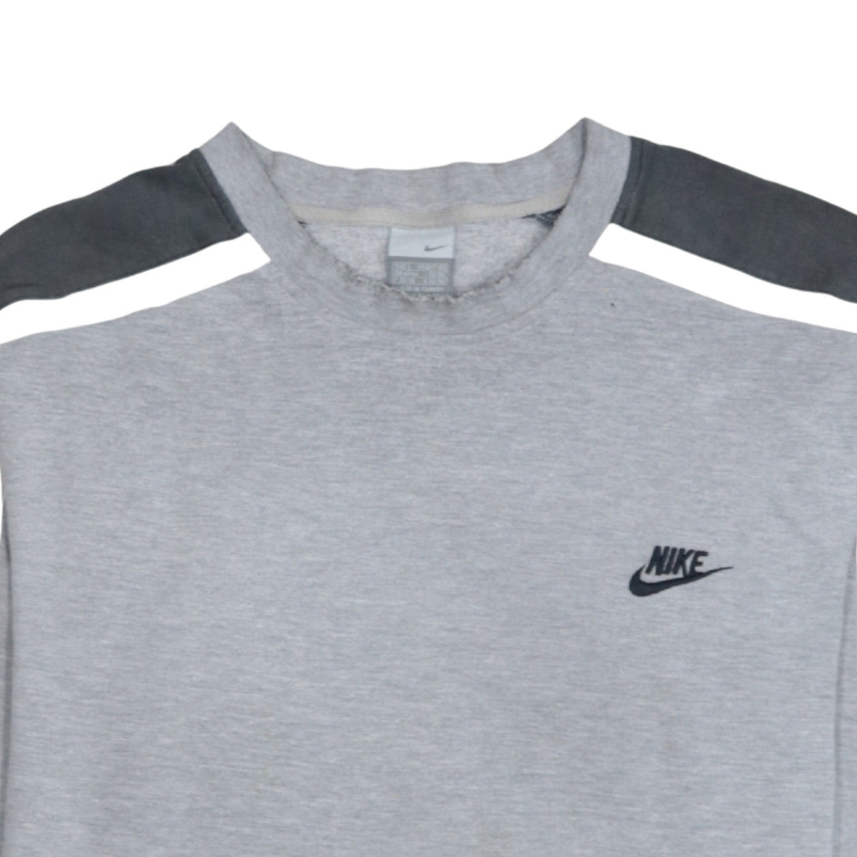 Nike Mens Grey Crew Neck Sweatshirt L Embroidered Logo Classic Style
