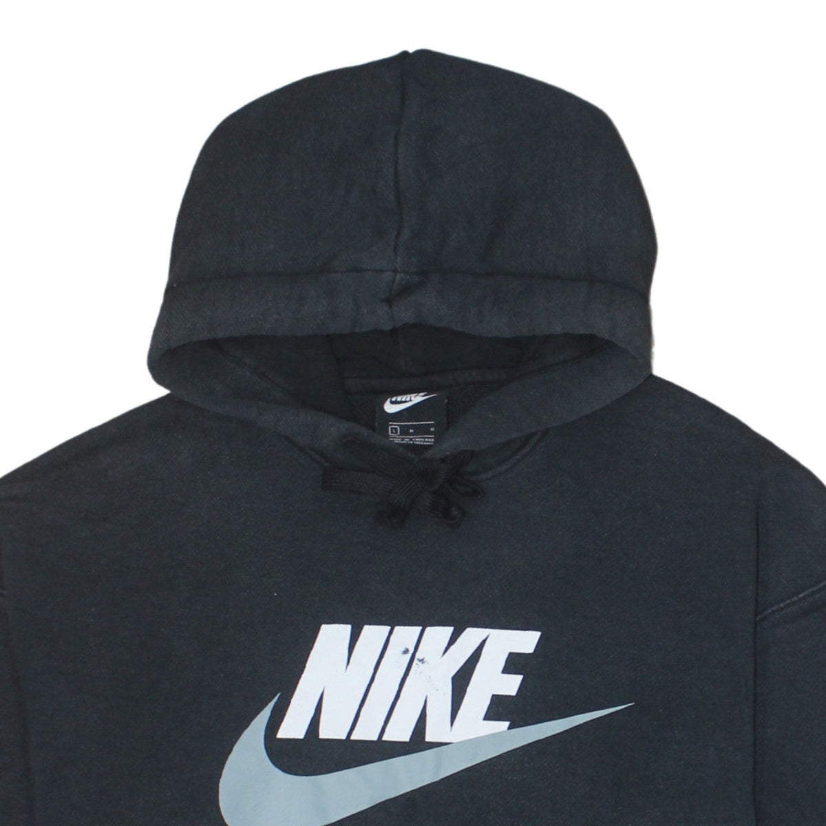 Nike Men’s Black Pullover Hoodie L Logo Graphic Sportswear