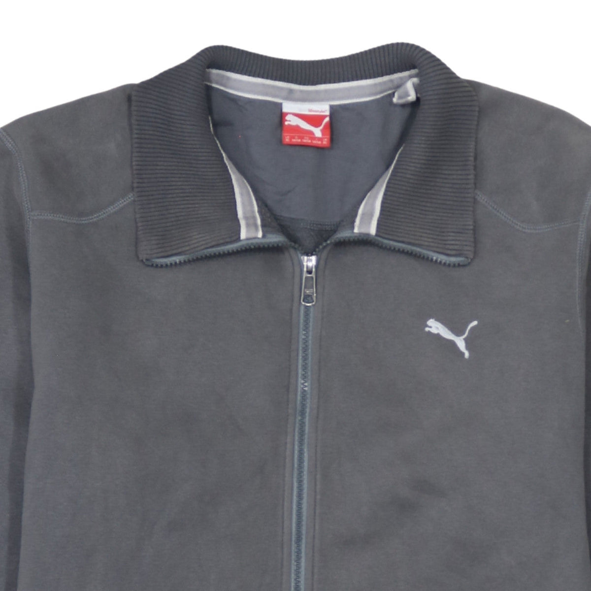 Puma Men's Grey XL Track Jacket Full Zip Cotton Blend