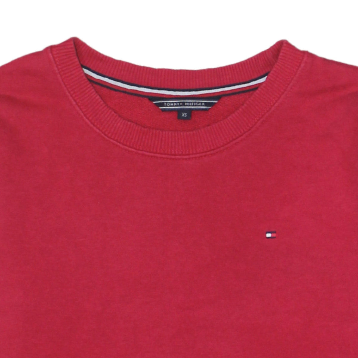 Tommy Hilfiger Men's Red XS Crew Neck Cotton Pullover Sweatshirt