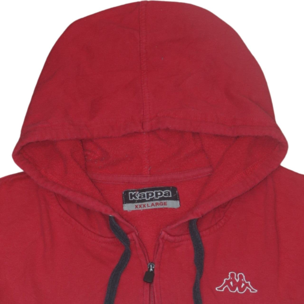Kappa Men's Red Grey Full Zip Hoodie 3XL Regular Fit