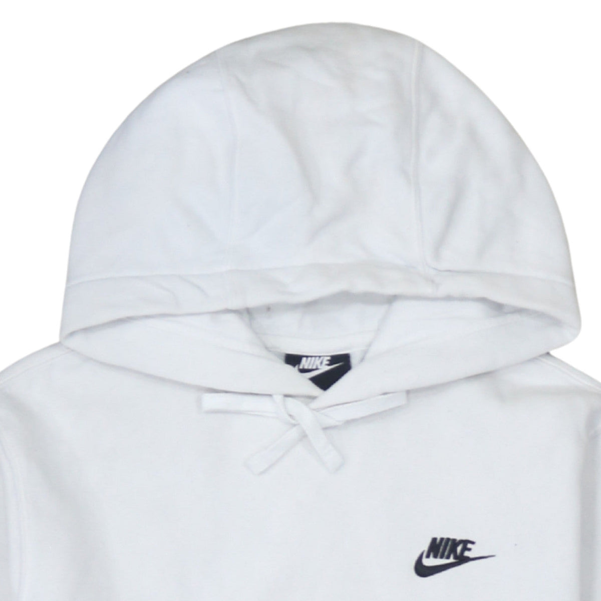 Nike Men's White XS Pullover Hoodie with Logo and Drawstring