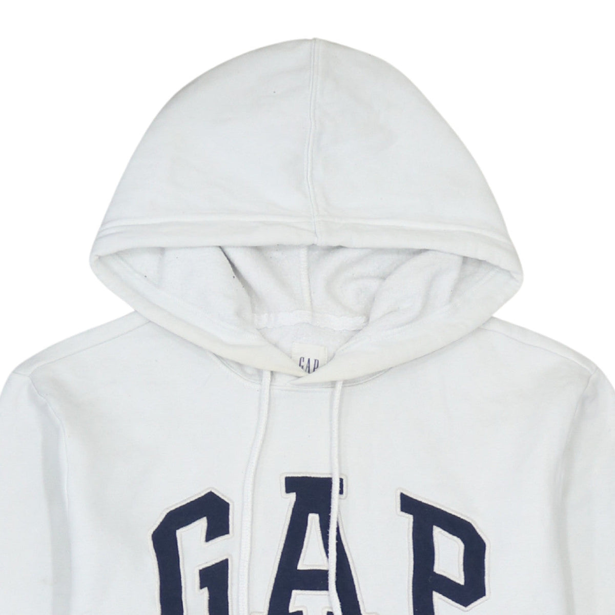 Gap Mens White XS Pullover Hoodie Logo Fleece Sweatshirt