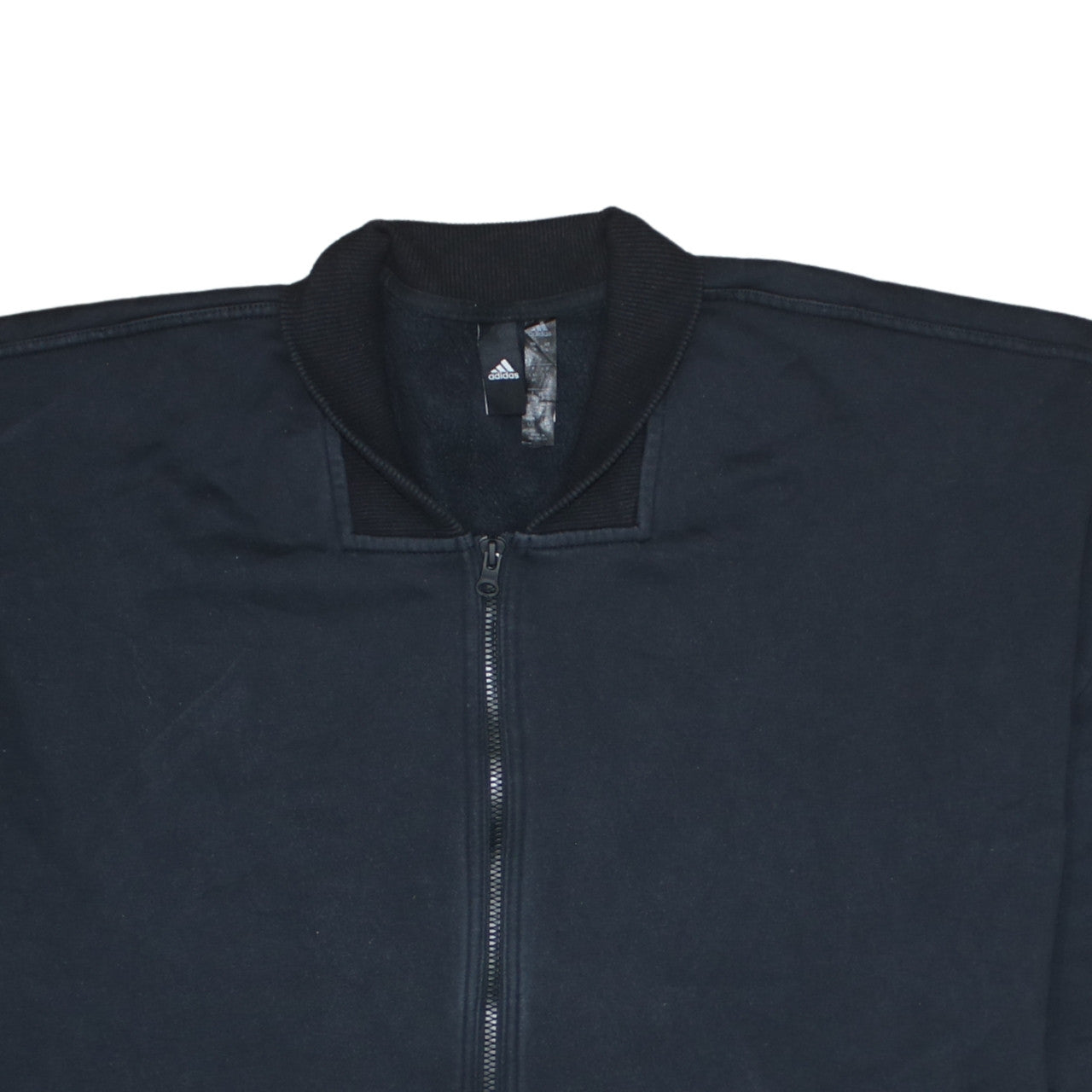 Adidas Women Black Short Sleeve Full Zip Sweatshirt Size 16-18