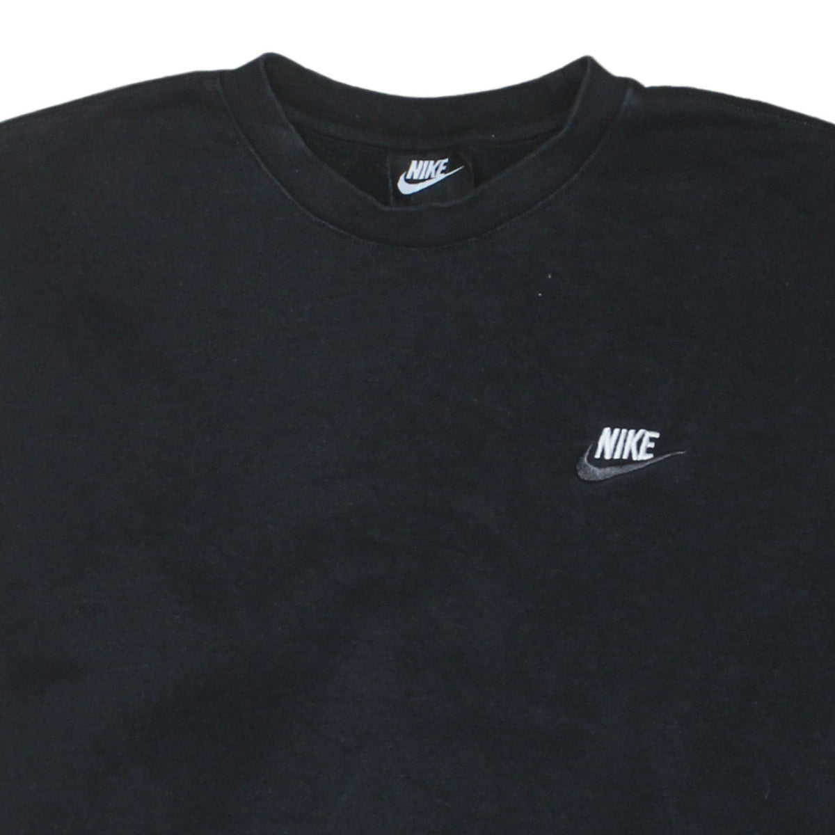 Nike Men's Black Small Pullover Fleece Sweatshirt Crew Neck Logo